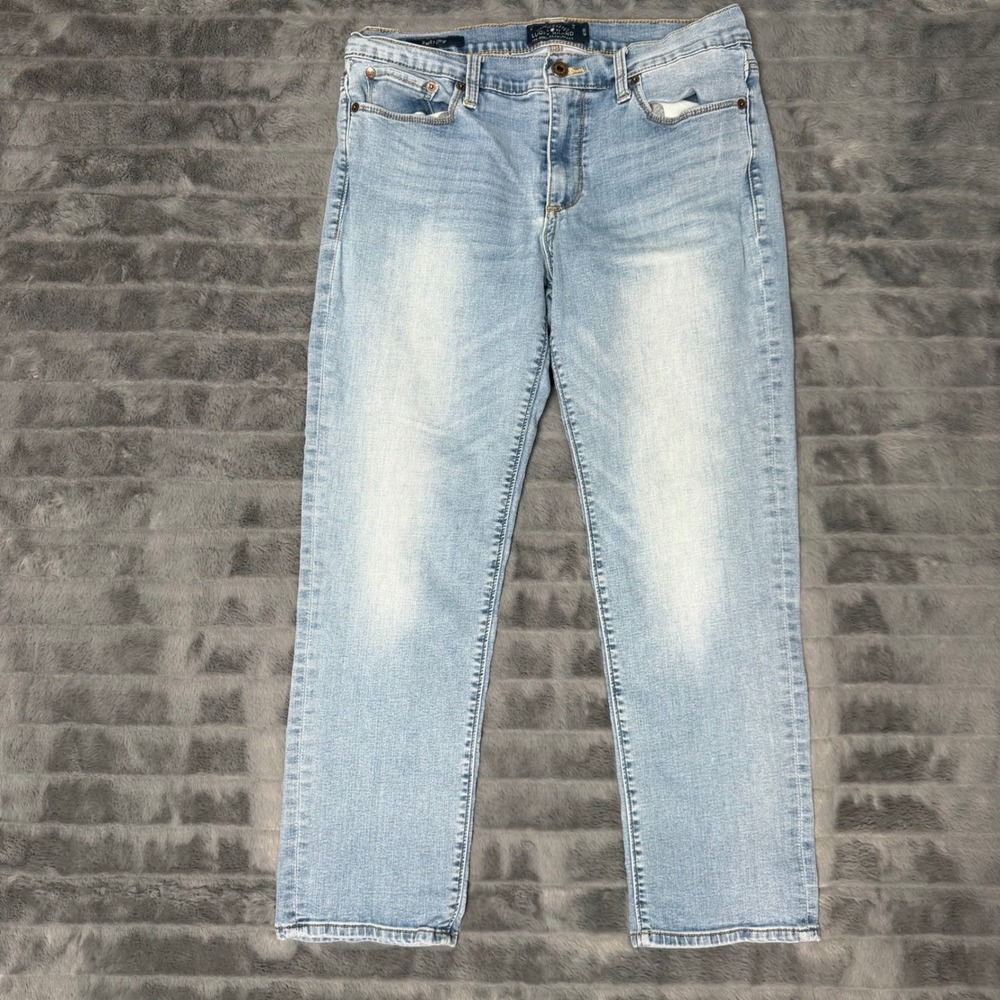 Lucky Brand Sweet Crop Jeans Light Wash Blue Denim Women Size 12/31 Mid Rise